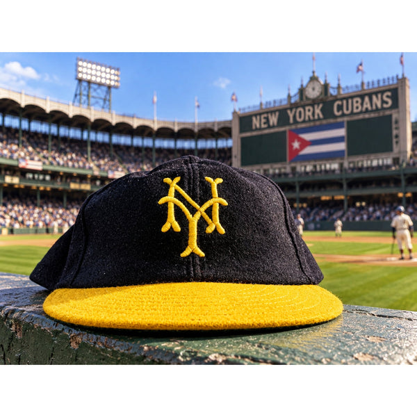 New York Cubans Negro League Baseball Hat Cap 7 3/8 Vintage USA Rare Wool