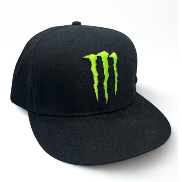 Monster Energy Snapback Hat Black Green Logo Cap Rare Underbrim Print OSFM