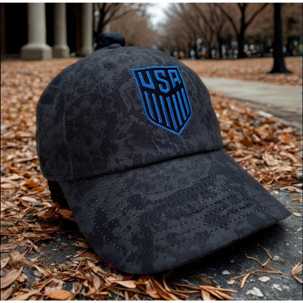 Nike USA USMNT Heritage86 Dri-FIT Adjustable Strapback Hat Black Wave Print Cap