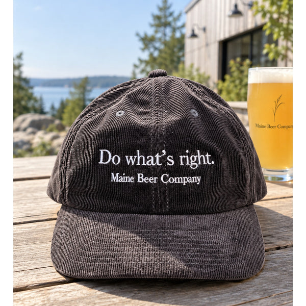 Maine Beer Company Do What's Right Corduroy Hat Cap Adjustable Strapback Gray