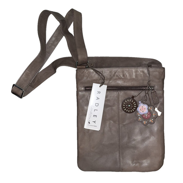 Radley London Pockets Medium Leather Crossbody Bag Cross-Stitch Floral Vtg NWT