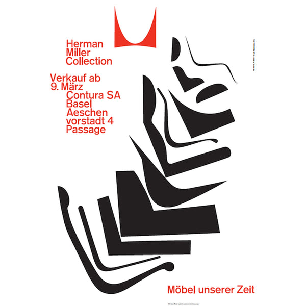 Herman Miller Collection Armin Hofmann 1962 Original Poster MOMA Swiss MCM