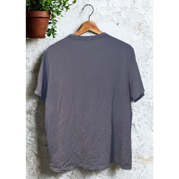 Mott & Bow Driggs Classic Crew Tee Mens Large Vintage Blue 100% Cotton Peru EUC