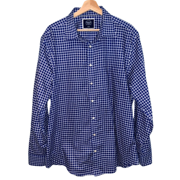Charles Tyrwhitt Dress Shirt Non Iron Slim Fit Cotton Check Men's Sz. XL