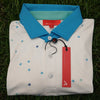 Redvanly Golf Polo Shirt Sz. Medium White Savile Geometric Performance NWT $105
