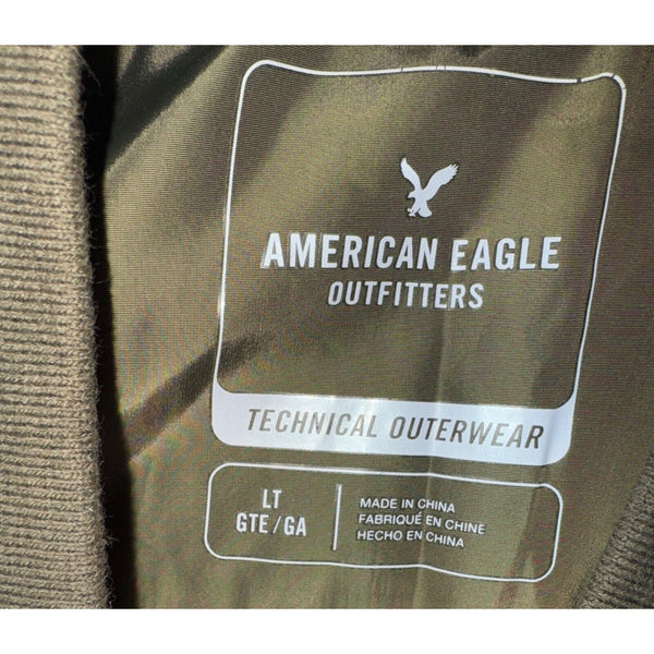 American Eagle Outfitter Men LT Olive Green Bomber Jacket Technical Outerwear