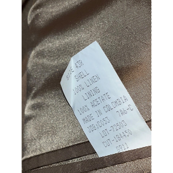 Brooks Brothers 43R Linen Herringbone Windowpane Blazer 2-Button Jacket EUC