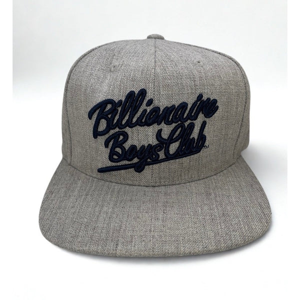 Billionaire Boys Club Mitchell & Ness Snapback Hat Gray Wool Script Logo BBC