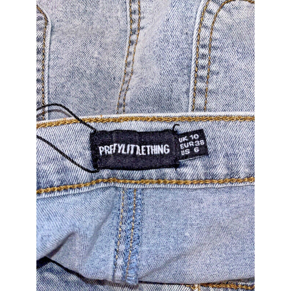 PRETTY LITTLE THING Vintage Wash Disco Fit Denim Skirt Sz. 10 NWT