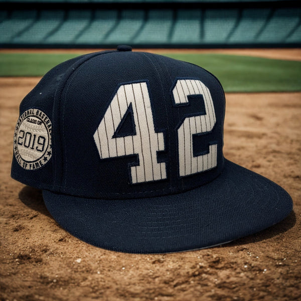 Mariano Rivera New York Yankees HOF Sandman 42 Pinstripe New Era 59FIFTY Sz 8