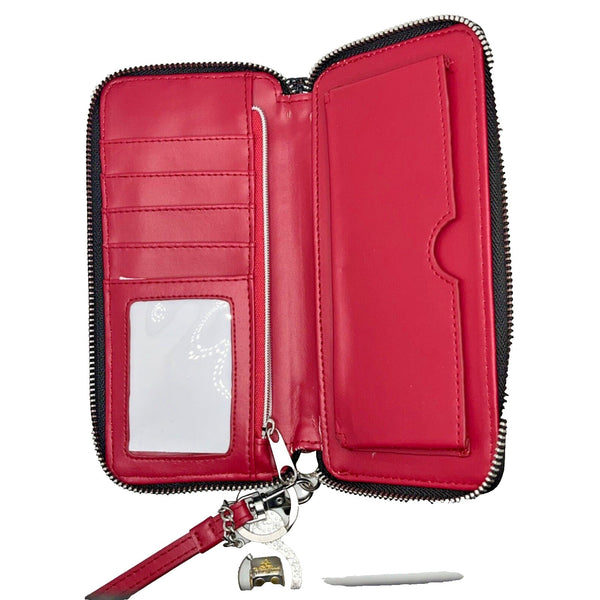 Disney Wristlet Wallet Minnie Loves Dots W/ Exclusive 3D Keychain EUC