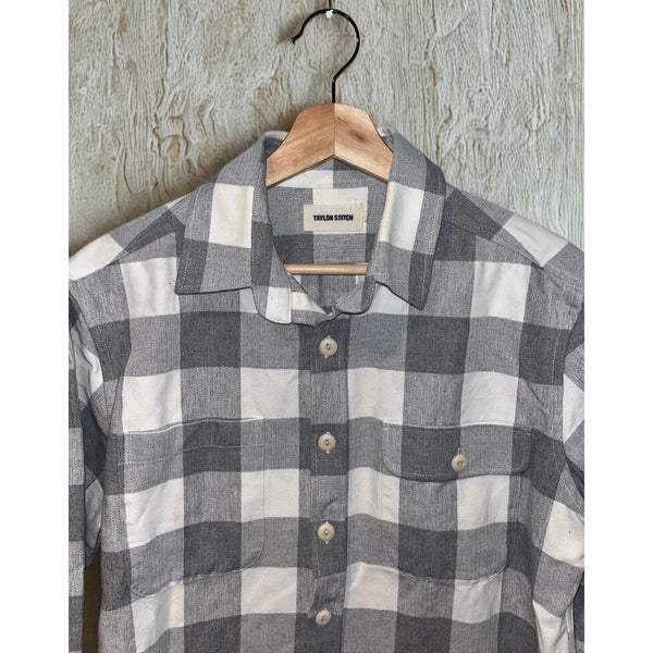 Taylor Stitch Moto Utility Shirt Ash Plaid Organic Cotton Flannel Mens 40