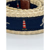 Polo Ralph Lauren Nautical Rope Belt Size 38 Lighthouse Knots D-Ring Vintage