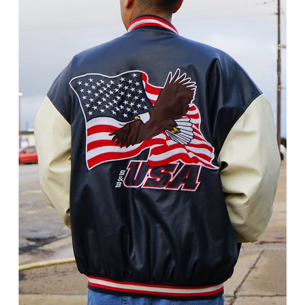 Steve and Barry’s USA Eagle Varsity Jacket Bomber Size XL EUC Vintage Y2K Wool
