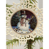 LENOX "WINTER GATHERING" Snowman with Birds Pierced Ornament INTER ART