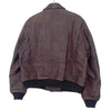DKNY Jeans Vintage Leather Bomber Jacket Brown American Motor Patches Sz S