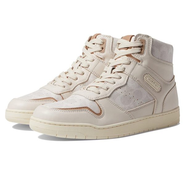 Coach Hi Top Sneakers CD304 Chalk Coated Canvas Women’s Sz 10B NIB MSRP $229