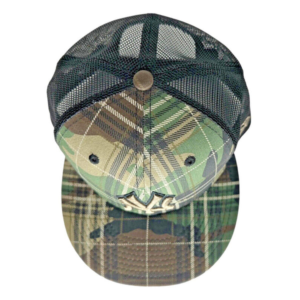 New York Yankees New Era MLB Woodland Plaid Camo Trucker 9FIFTY Snapback Hat