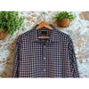 UNTUCKit Egrivin Slim Fit Long Sleeve Check Shirt Size L Navy Tan Plaid