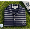Peter Millar Summer Comfort Montclair Country Club Polo Men's M Navy Stripe NWOT