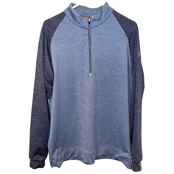 Straight Down Performance Golf 1/4 Zip Sz M Stretch Pullover Sleeve Logo