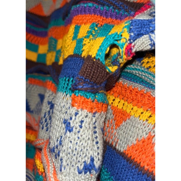 Leoniak Coogi Style 3D Knit Sweater XL Chunky Crew Vintage Biggie Smalls