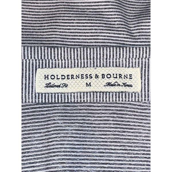 Holderness & Bourne Long Sleeve Polo Men’s M Gray Stripe Watchung Valley Golf