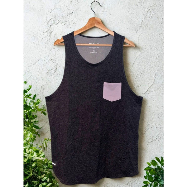 BYLT LUX Drop-Cut Pocket Tank Gray Pocket Men's 2XL NWOT UPF 50 Stretch