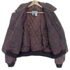 DKNY Jeans Vintage Leather Bomber Jacket Brown American Motor Patches Sz S