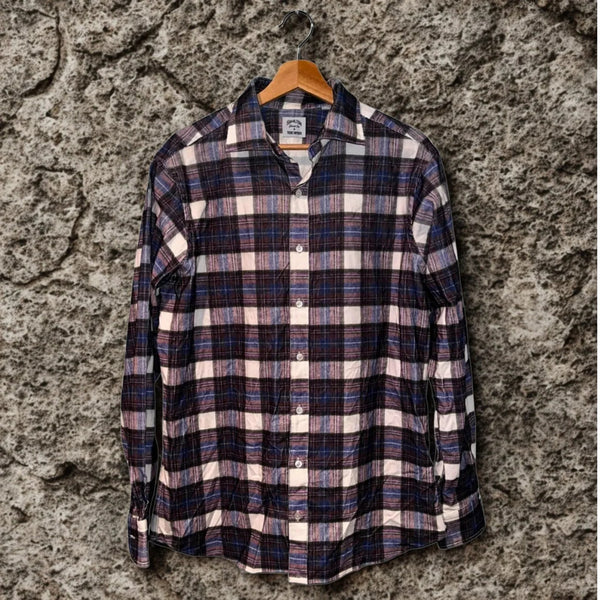 Hamilton Todd Snyder Plaid Button Down Shirt Men's 16 Made USA MSRP $215 Cotton