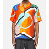 Awake NY x Sam Friedman Silk Shirt Orange Abstract Print Sz L NWOT RARE