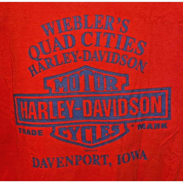 Harley Davidson Davenport Iowa Patriotic Skull XL Rare Biker T Shirt Tee