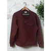 Faherty Epic Quilted Fleece Pullover Burgundy Mens Large Snap Pocket