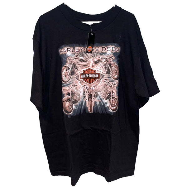 Harley Davidson Wisconsin Diverse Power Bald Eagle USA 2XL Rare Biker T Shirt