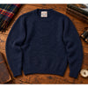 Jamieson's of Shetland Wool Sweater Men's M Navy Blue Brushed Shag Scotland