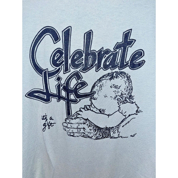 Celebrate Life Prayer T-Shirt Adult M Screen Stars Vintage Single-Stitch