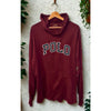 Polo Ralph Lauren Hooded T Shirt XL Maroon Big Logo Jersey Hoodie Tee Preppy