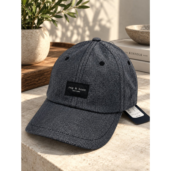 Rag & Bone Addison Denim Baseball Cap Grey One Size NWT $95 Unisex
