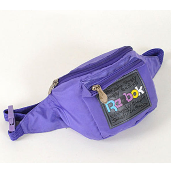 Reebok Big Logo Purple Fanny Pack Vintage 90s Hip Waist Bag Streetwear