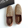 Coach Wells Slip On Sneakers C4393 Sig PVC Khaki Saddle Women’s 9B NIB