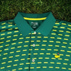 Augusta National Masters Tech Golf Polo Green Yellow Sz M EUC