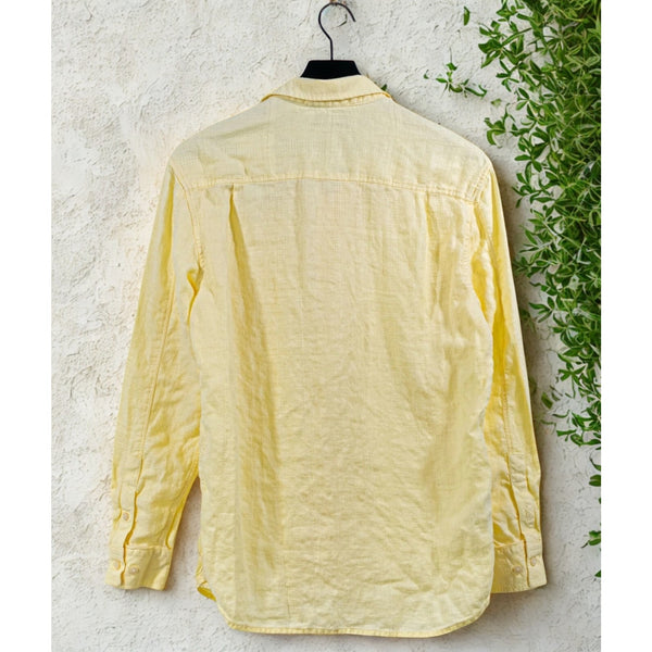 Tommy Bahama Monte Carlo 100% Linen Shirt Yellow Mens Small Button Up