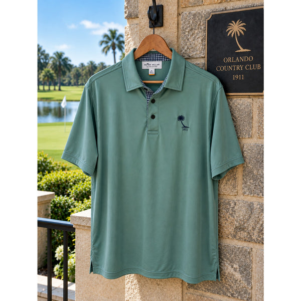 Peter Millar Summer Comfort Orlando Country Club Golf Polo Sz. XL Green Stretch