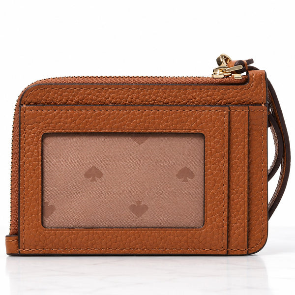 Kate Spade Leila Leather Small Card Holder ID Wristlet Wallet Gingerbread NWOT