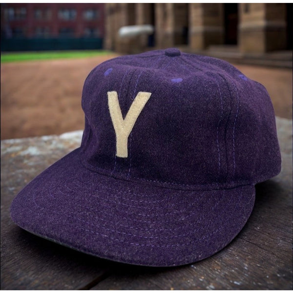 Yale University Ebbets Field Flannels Wool Strapback Hat Cap USA Rare Purple