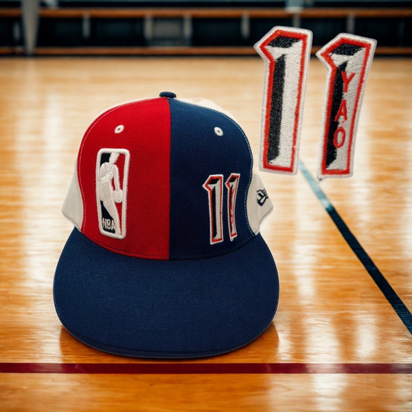 Yao Ming Houston Rockets New Era 59FIFTY Hat 7 1/8 USA Wool Rare NBA Cap Vintage
