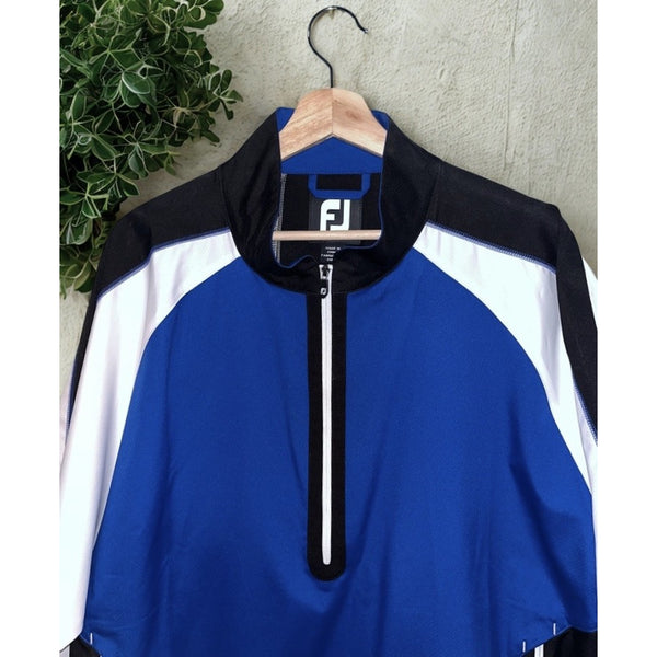 FootJoy FJ Sport Short Sleeve Golf Windshirt Windbreaker Blue Black White L NWOT