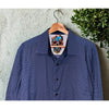 Robert Graham XL Classic Fit Blue Geometric Flip Cuff Button Shirt NWOT Luxury