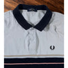 Fred Perry Polo Shirt Mens XL Blue Stripe Short Sleeve Collared Mod Casual