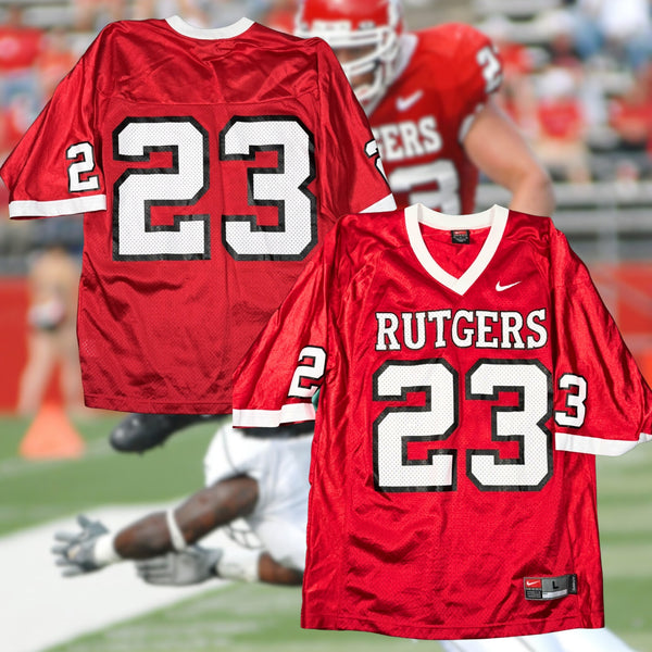 Rutgers Nike Football Jersey Brian Leonard 23 Mens Large Authentic Red Vintage